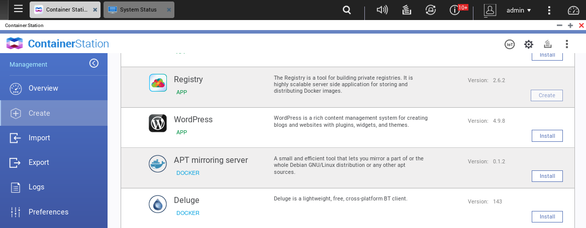 Create registry app